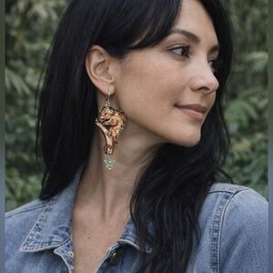 Handpainted OOAK prehensile tailed porcupine earrings wildlife rare OOAK